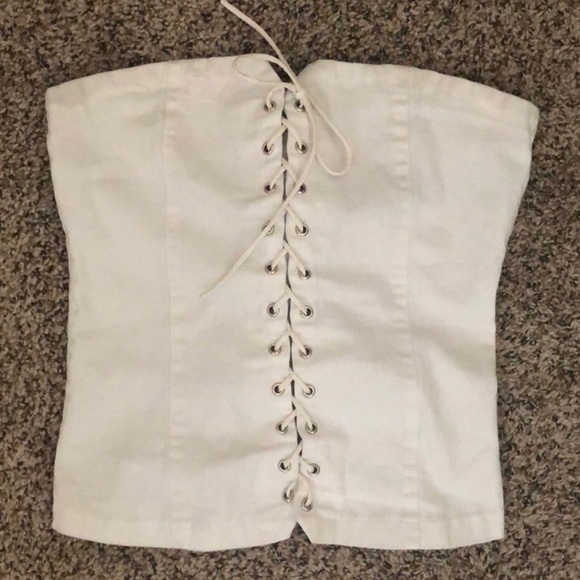 Boohoo Tops - white tube/corset top